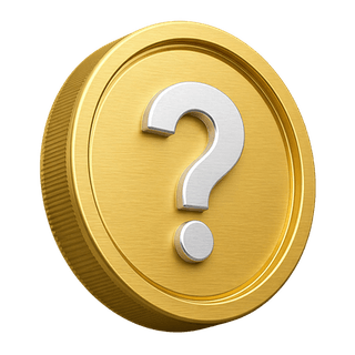 Signo de pregunta sobre una moneda de oro en 3D, usado como elemento decorativo en la sección de preguntas frecuentes