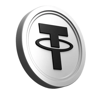 Ícono de la criptomoneda Tether USDT ubicado en el área de confianza de la comunidad de trading